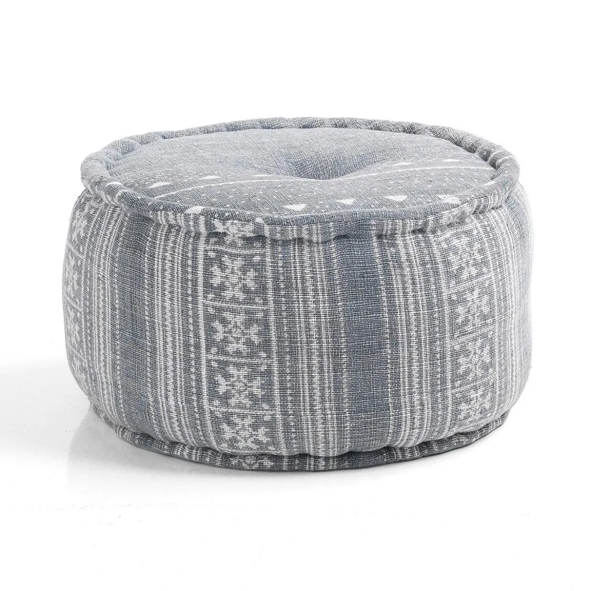 Yara grey pouf rotondo colore grigio cotone 100% d50 h30 cm