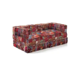 Yara high divano 2 posti composizione 26 rivestimento cotone 100% patchwork multicolore 160x80xh60 cm