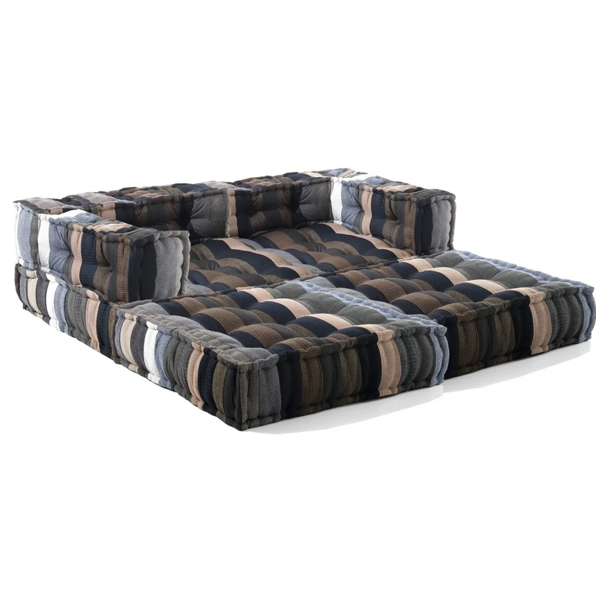 Yara high divano 2 posti tessuto effetto lana alto non sfoderabile interno in fibre cm 160x80x60