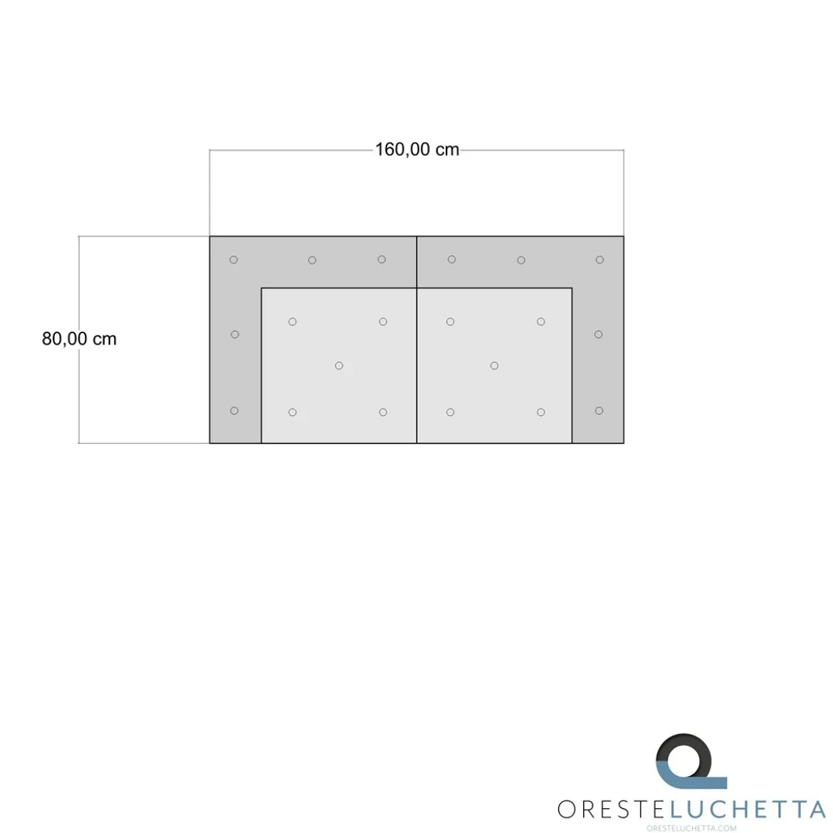 Yara high divano 2 posti tessuto effetto lana alto non sfoderabile interno in fibre cm 160x80x60