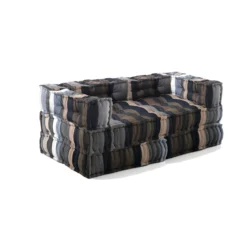 Yara high divano 2 posti tessuto effetto lana alto non sfoderabile interno in fibre cm 160x80x60