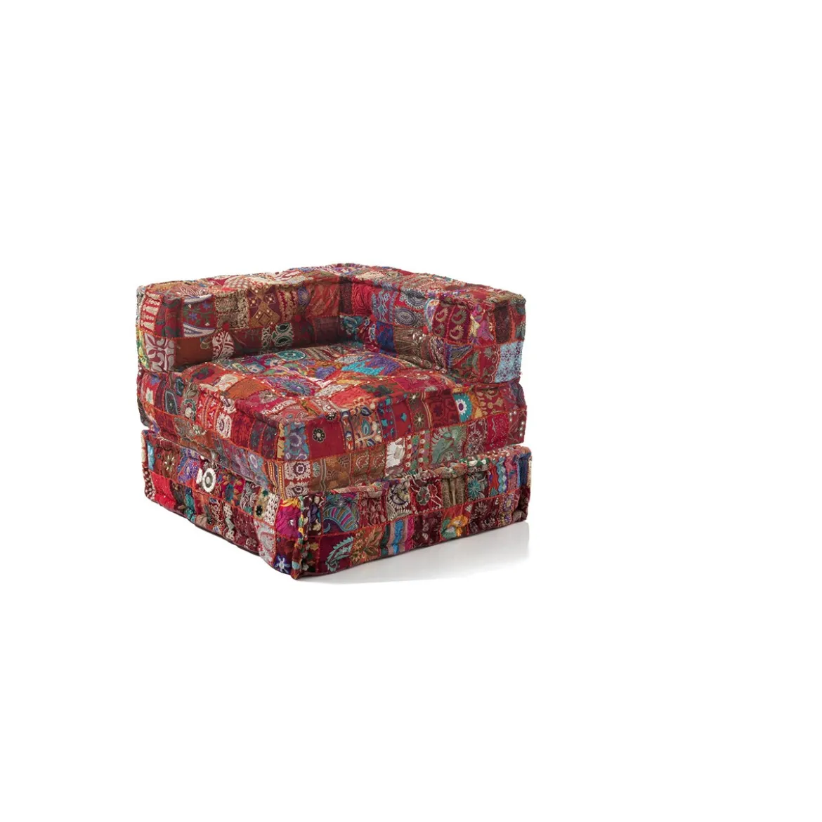 Yara high poltrona / chaise longue composizione 31 rivestimento cotone 100% patchwork multicolore 80x80xh60 cm