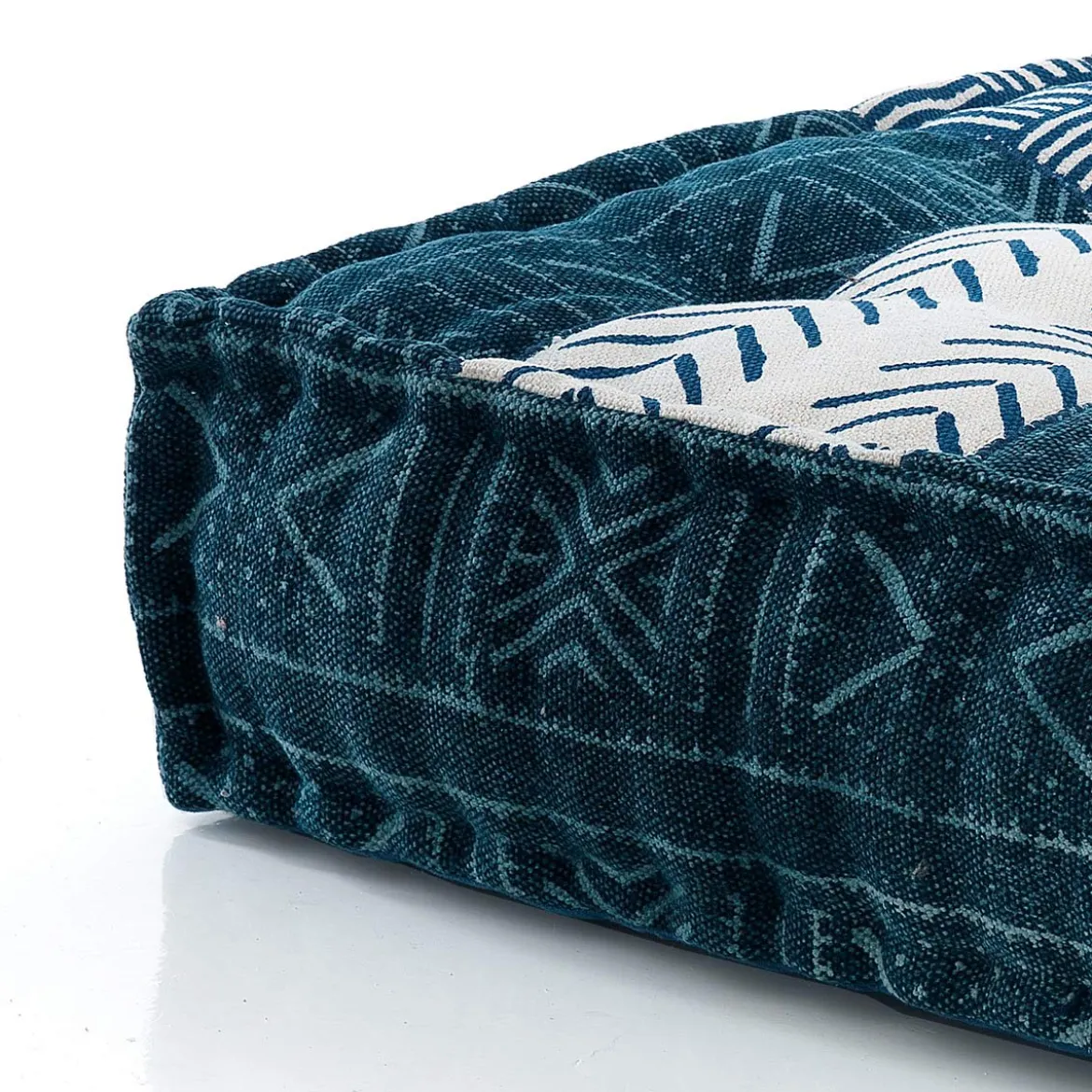 Yara high poltrona / chaise longue composizione 33 rivestimento cotone 100% patchwork blu 80x80xh60 cm