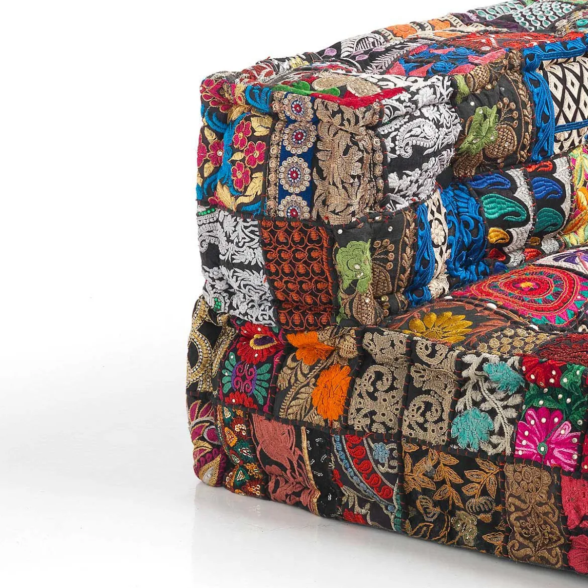 Yara high poltrona / chaise longue composizione 34 rivestimento cotone 100% patchwork multicolore 80x80xh60 cm