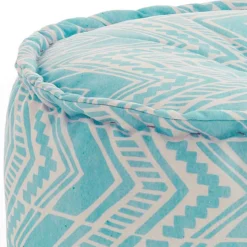 Yara ikat mint pouf outdoor tessuto waterproof cm. 60 x 60 h.30