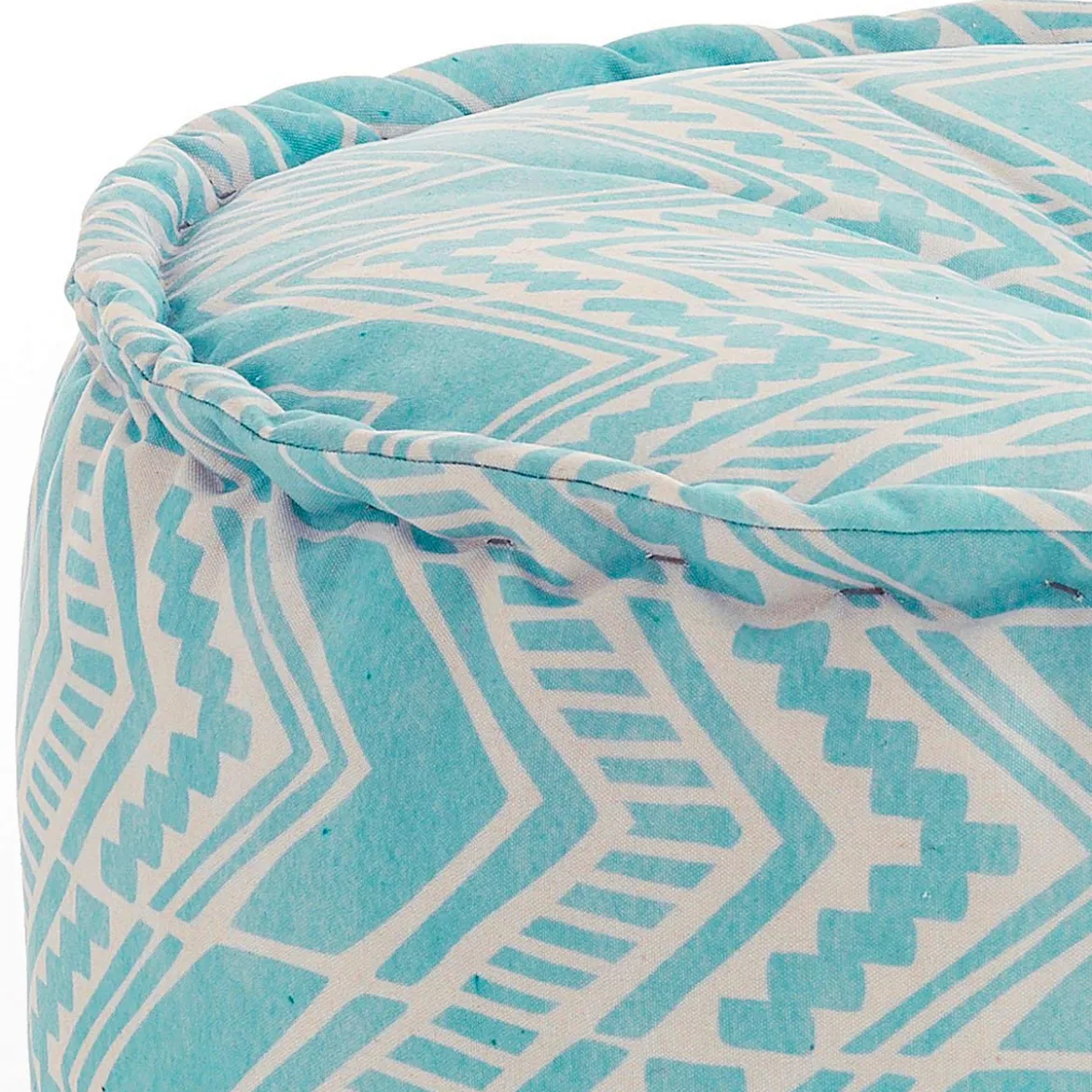 Yara ikat mint pouf outdoor tessuto waterproof cm. 60 x 60 h.30