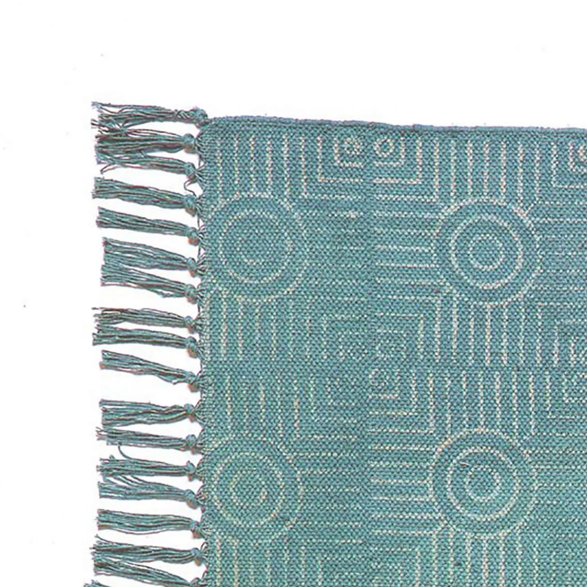 Yara light blue tappeto light blue programma cotone 100% azzurro con nappe 195x115 cm