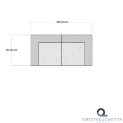Yara lines divano 2 posti rivestimento cotone bianco dimensioni l160 p80 h40 cm