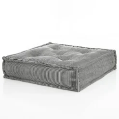 Yara lines pouf quadrato rivestimento cotone bianco dimensioni l80 p80 h20 cm (h35 con bancale)