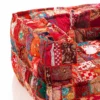 Yara red patch poltrona rivestimento cotone 100% patchwork rosso 80x80xh40 cm