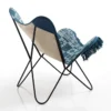 Yara sea poltrona butterfly rivestimento cotone gambe ferro nero dimensioni l80 p70 h83 cm