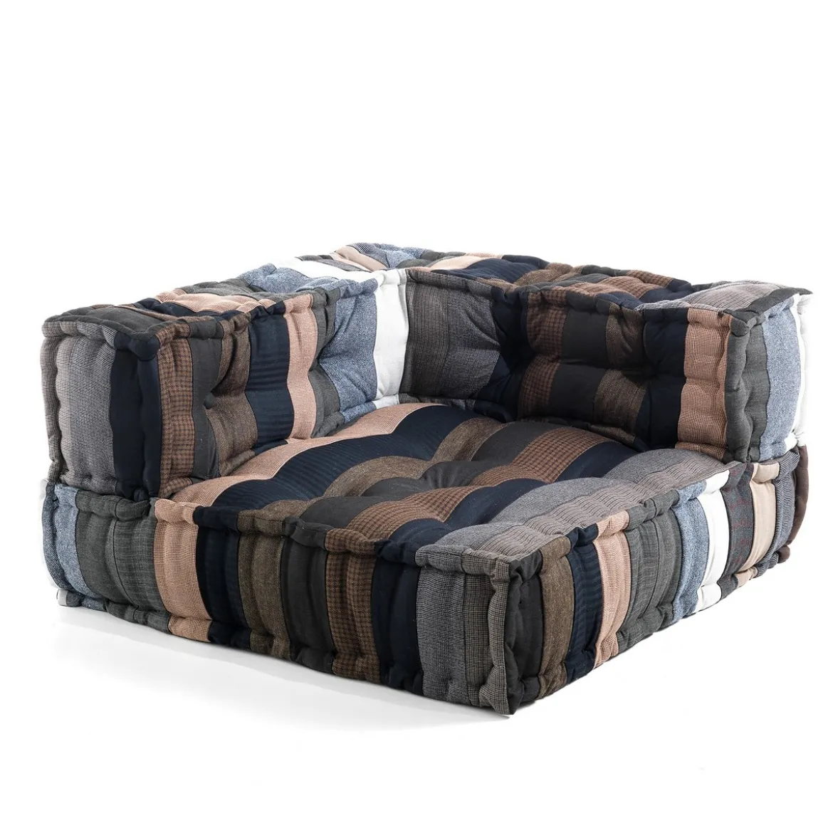 Yara stripes elemento angolare tessuto effetto lana interno in fibre di stoffe non sfoderabile 80x80x40 cm
