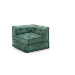 Yara waffle blue poltrona chaise longue rivestimento cotone nido d'ape blu dimensioni l80 p80 h60 cm