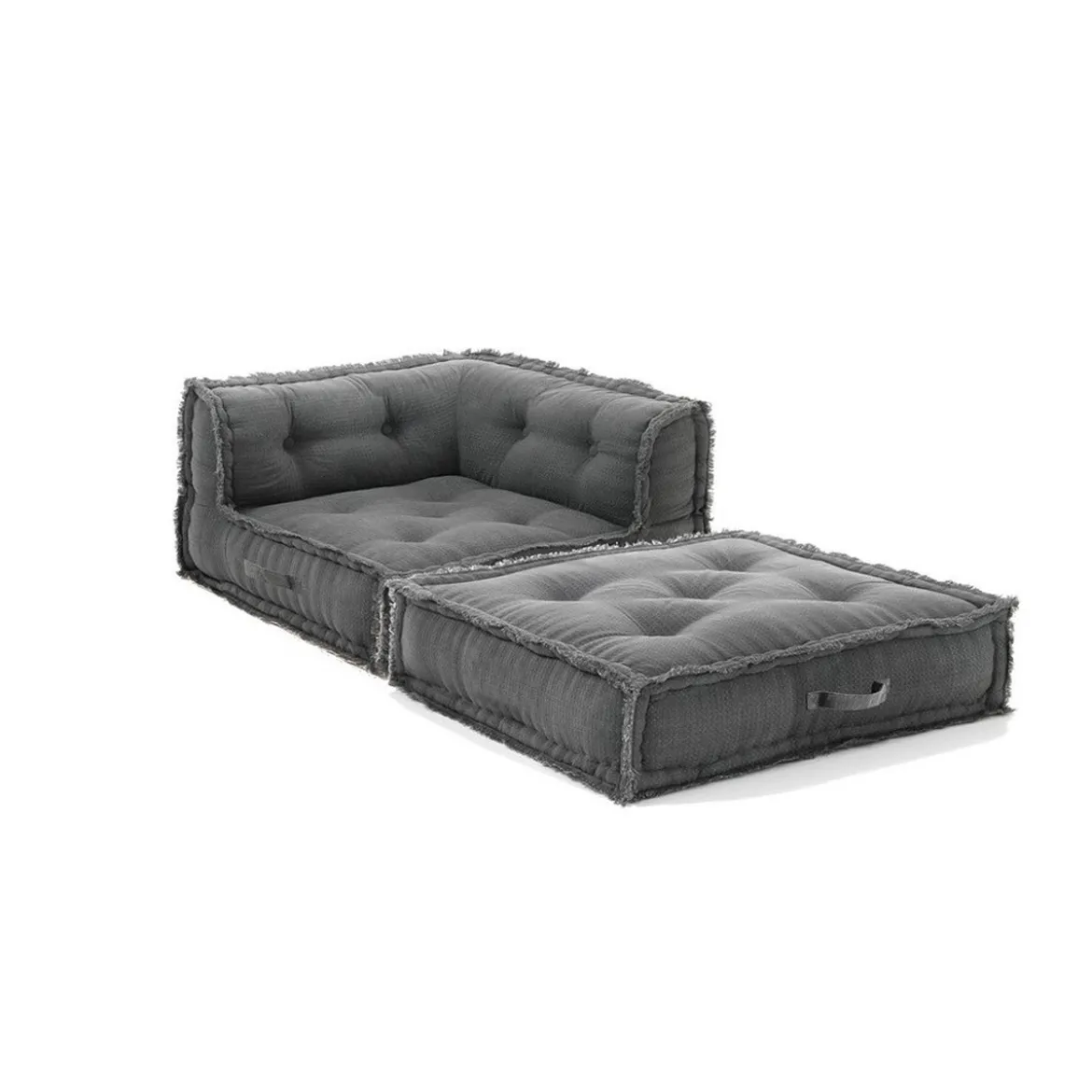 Yara waffle green poltrona chaise longue rivestimento cotone nido d'ape verde dimensioni l80 p80 h60 cm