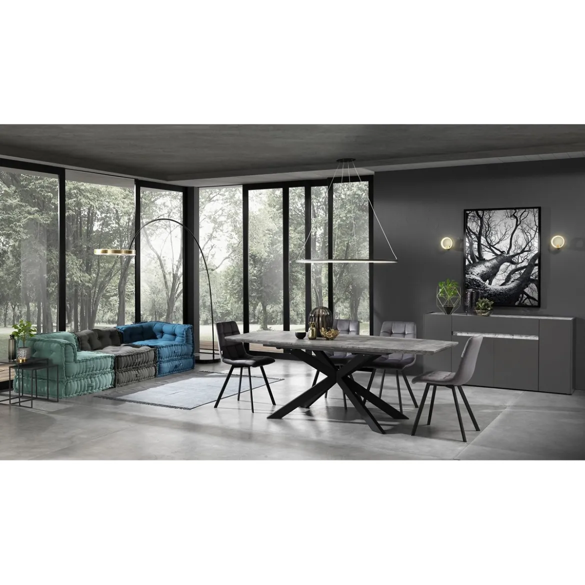 Yara waffle multicolor divano 3 posti rivestimento cotone nido d'ape multicolore dimensioni l240 p80 h60 cm