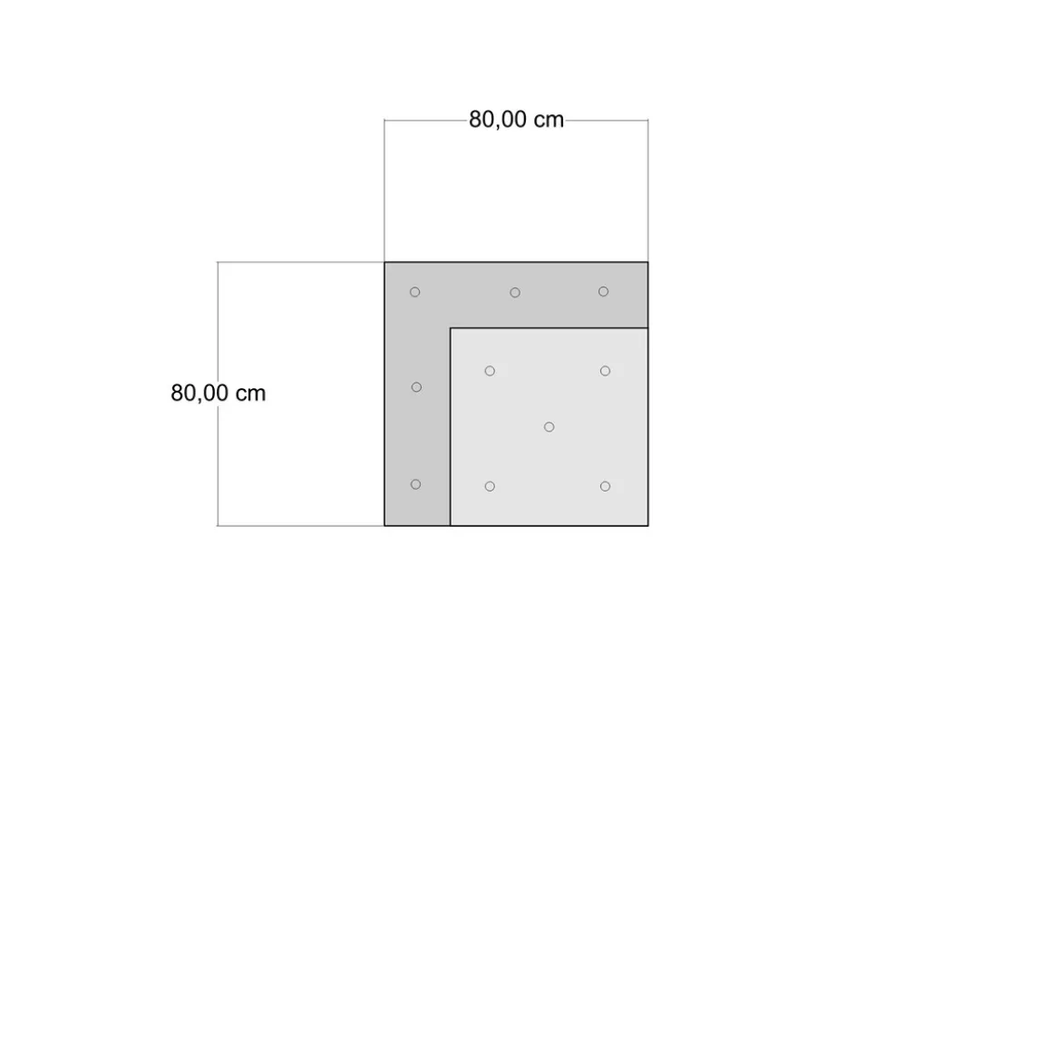 Yara white/blue elemento angolare rivestimento cotone 100% patchwork bianco e blu 80x80xh40 cm