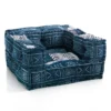 Yara white/blue patch poltrona rivestimento cotone 100% patchwork blu e bianco 80x80xh40 cm