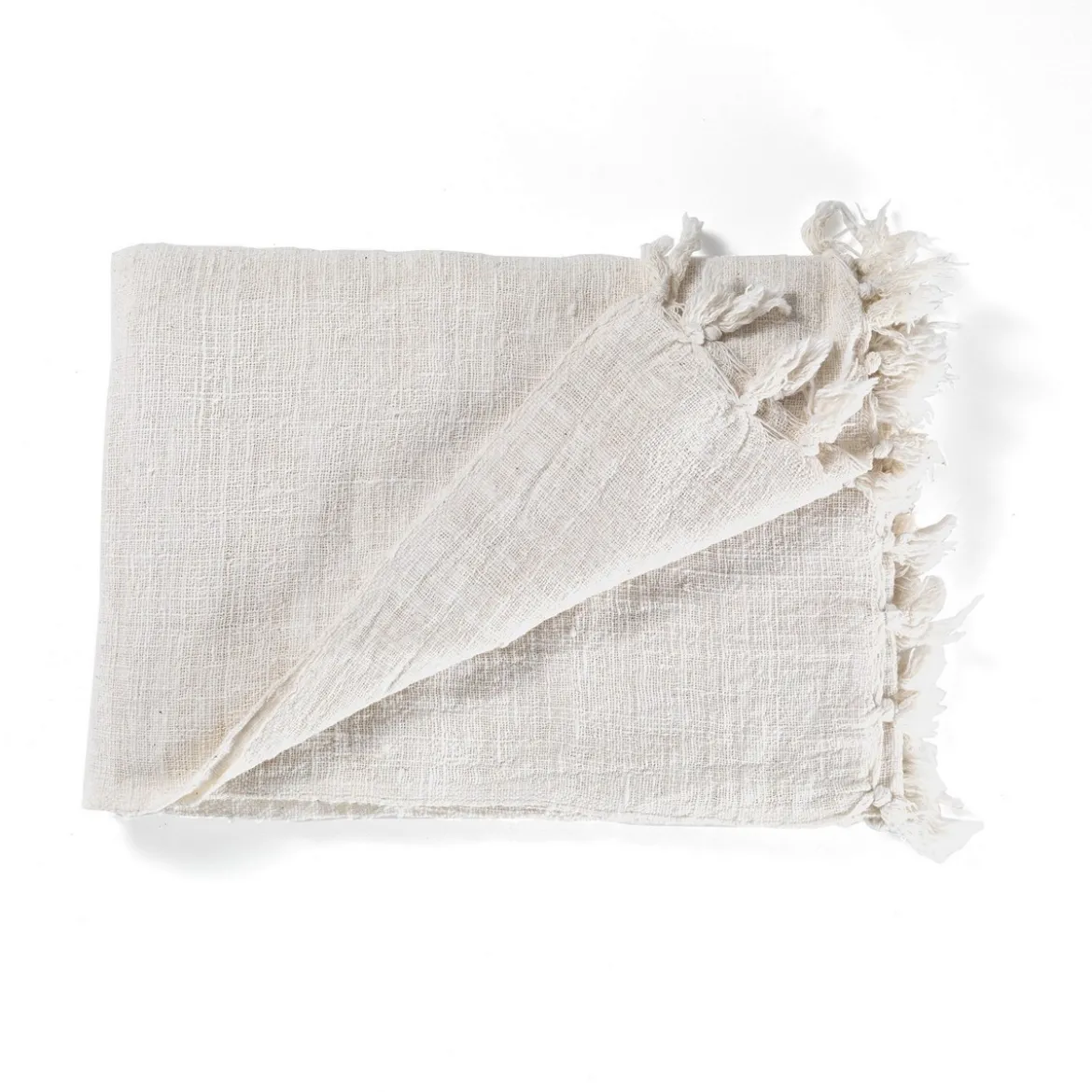 Yara white coperta colore bianco cotone 100% made in india 180 x 125 cm