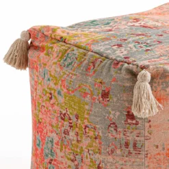 Yoa pouf quadrato rivestimento 100% cotone 45x45xh45 cm