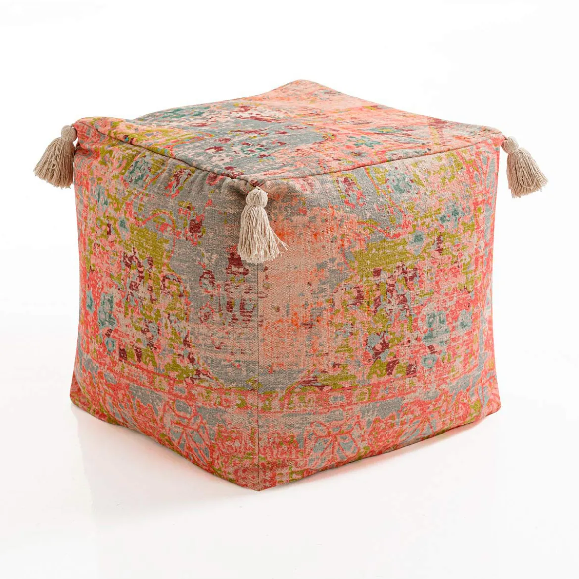 Yoa pouf quadrato rivestimento 100% cotone 45x45xh45 cm