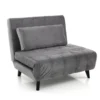 Yole grey poltrona / letto microfibra effetto velluto grigio cm l100 p60 h40 letto cm l100 p190 h27