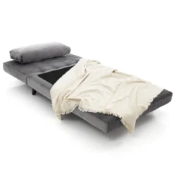 Yole grey poltrona / letto microfibra effetto velluto grigio cm l100 p60 h40 letto cm l100 p190 h27