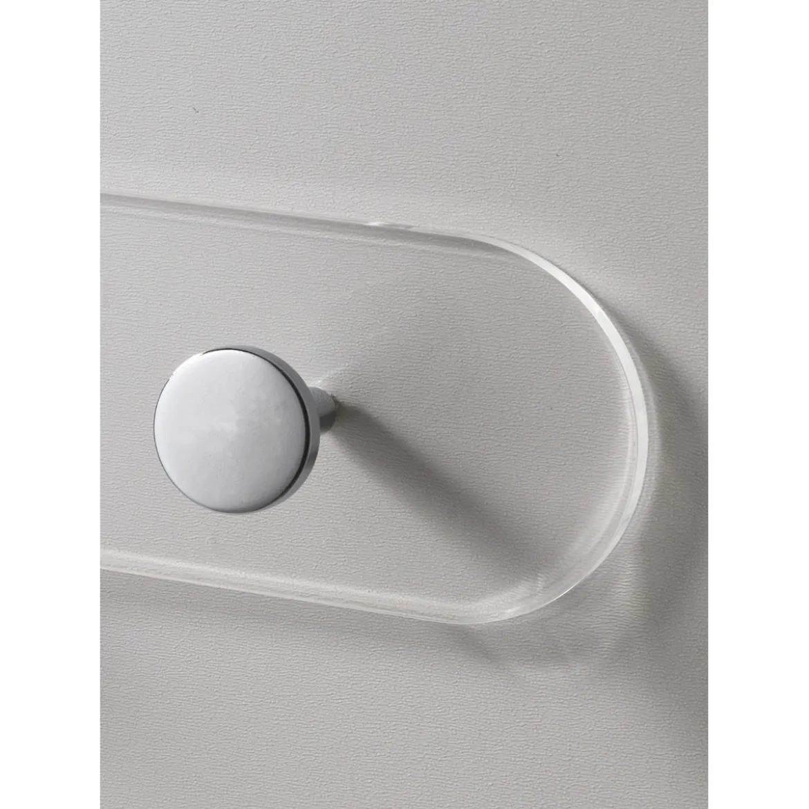 4you appendiabiti da parete in acrilico trasparente e metallo cromato 45x4xh6 cm