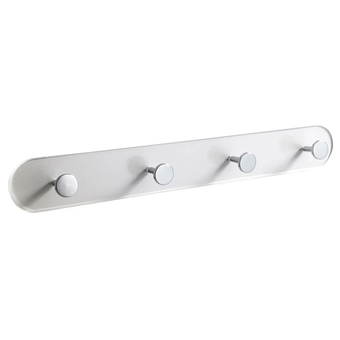 4you appendiabiti da parete in acrilico trasparente e metallo cromato 45x4xh6 cm