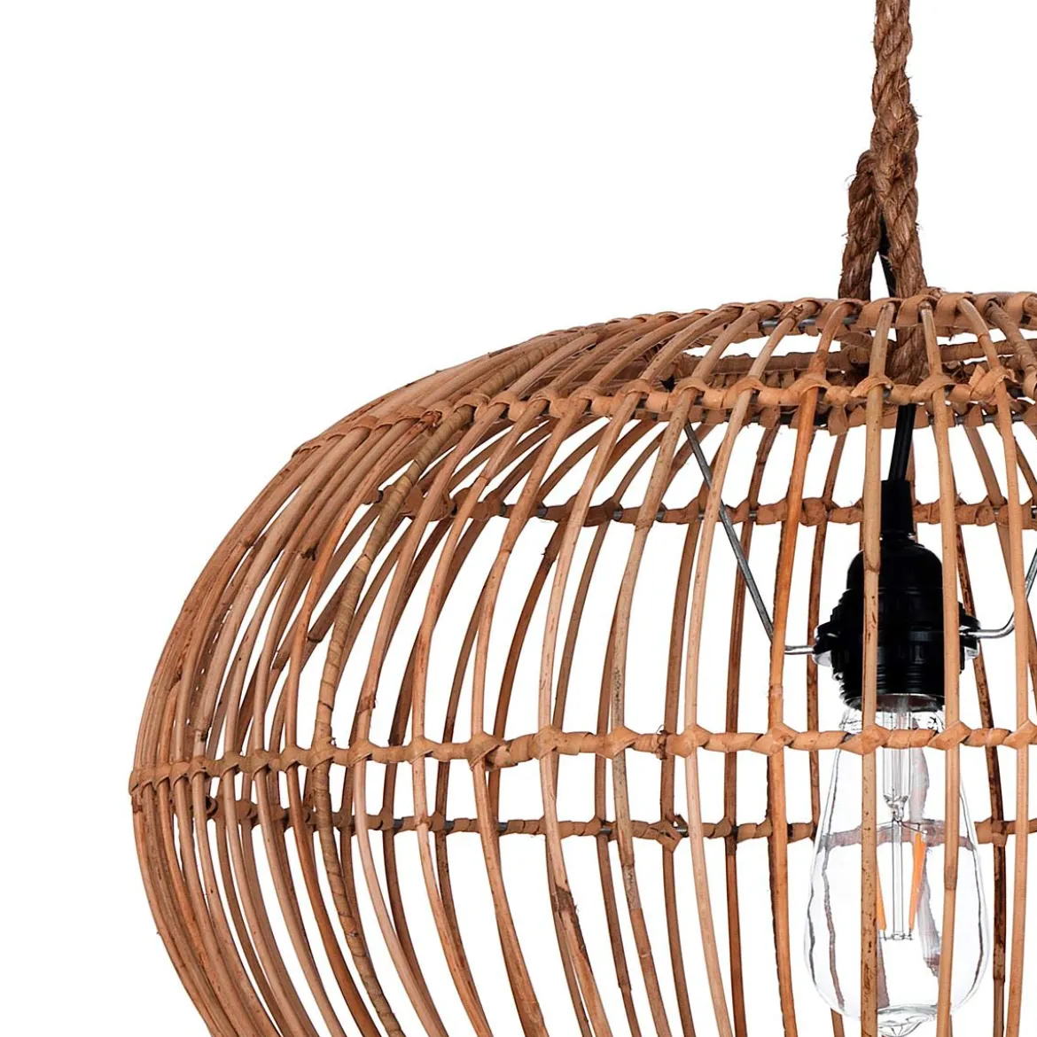 Yvon lampadario in rattan cm. d. 51 x h.30