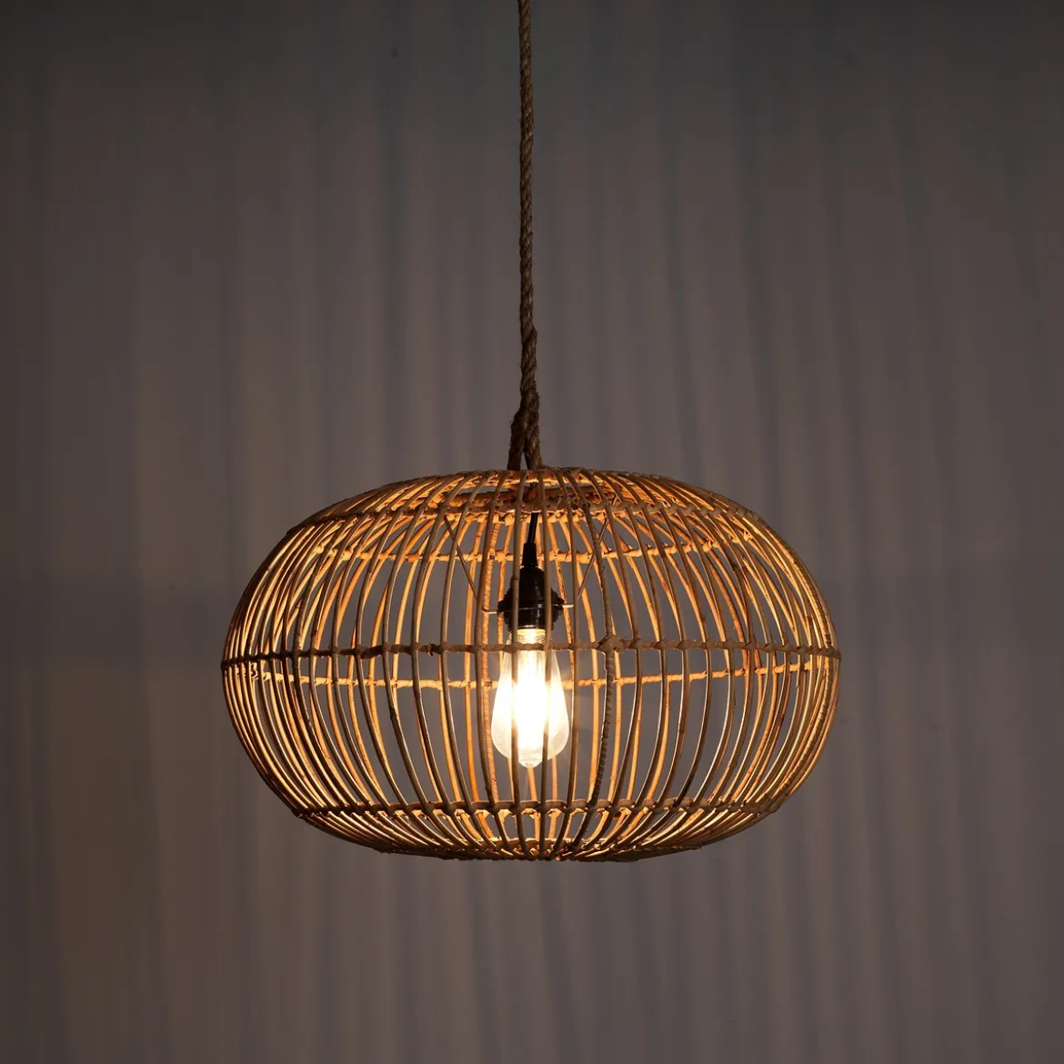 Yvon lampadario in rattan cm. d. 51 x h.30