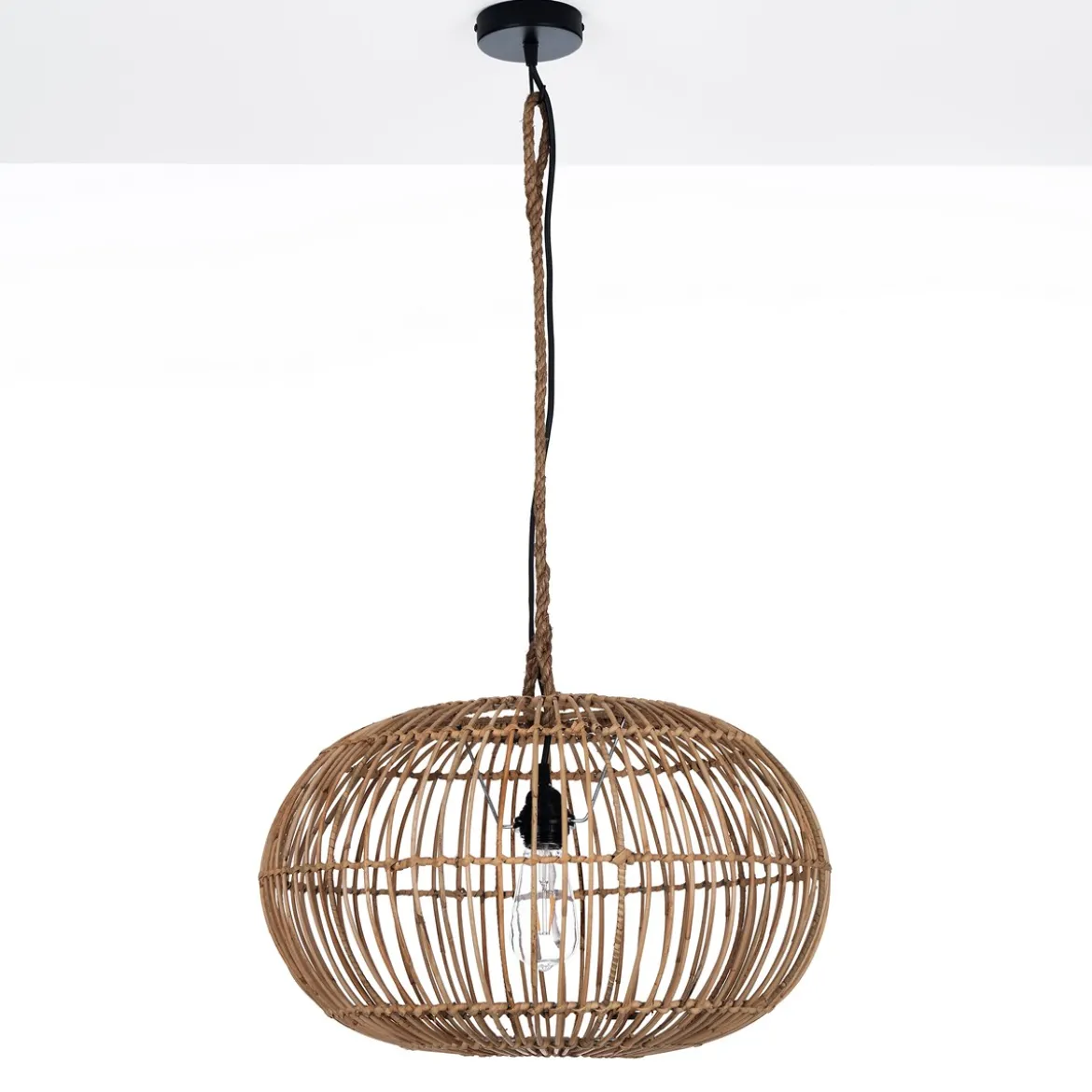 Yvon lampadario in rattan cm. d. 51 x h.30